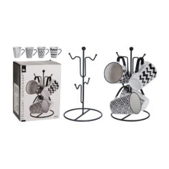 Excellent Houseware 4 Bekers In Metalen Rekje -Beste Keukenartikelen Winkel 101 0541 4 1