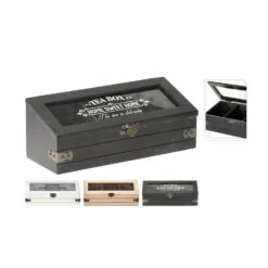 Excellent Houseware Theedoos Hout Met 3 Vakken -Beste Keukenartikelen Winkel 101 1395 5 1