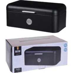 Excellent Houseware Broodtrommel Metaal Zwart42 X 22 X 16 Cm -Beste Keukenartikelen Winkel 101 1970 3 1