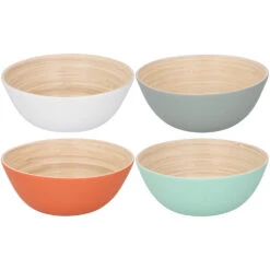 Merkloos Bamboe Schaal Ø17 X 7 Cm 4 Assorti -Beste Keukenartikelen Winkel 101 9162 1