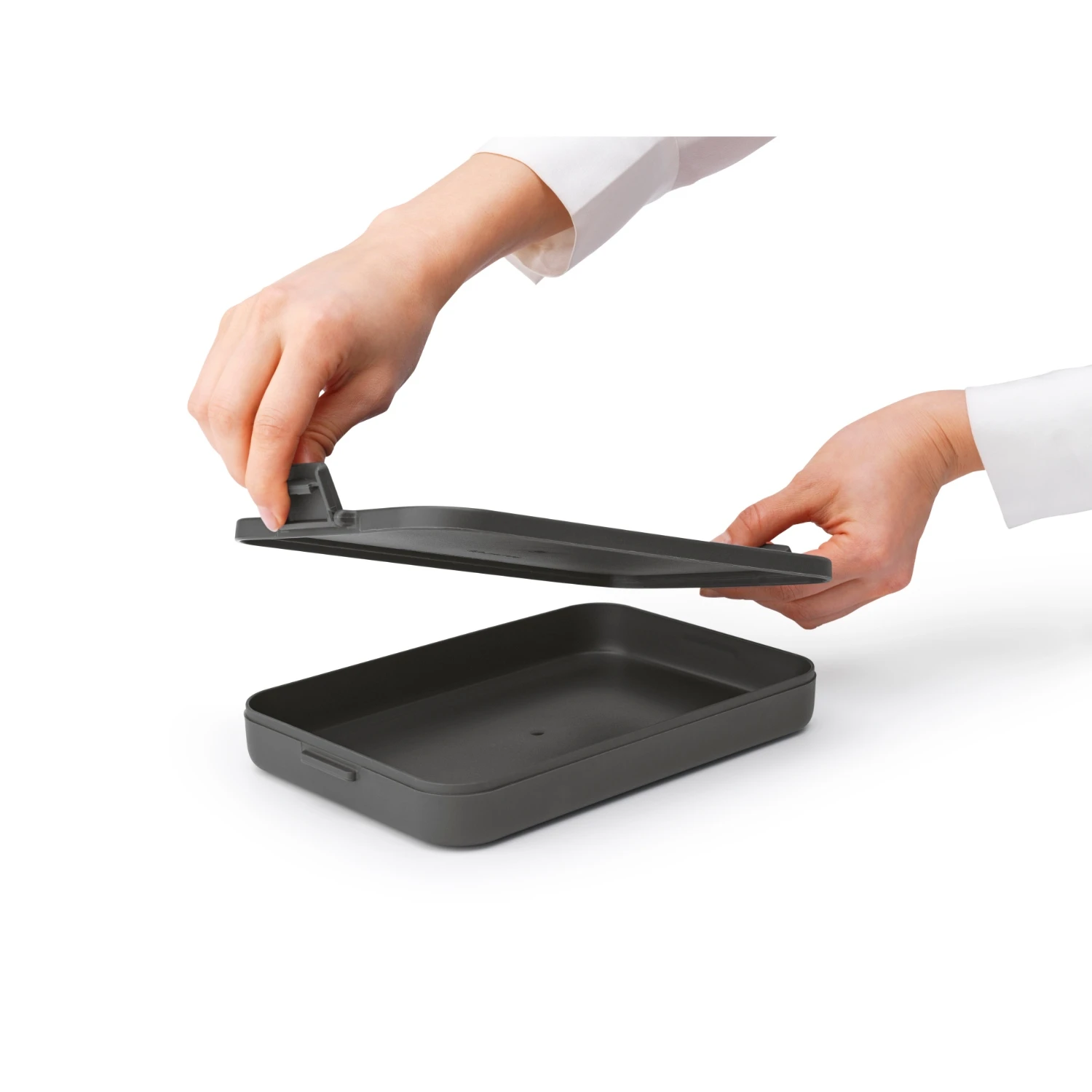 Brabantia Make & Take Lunchbox Plat Donkergrijs 4 Brabantia Make & Take Lunchbox Plat Donkergrijs - Afbeelding 4