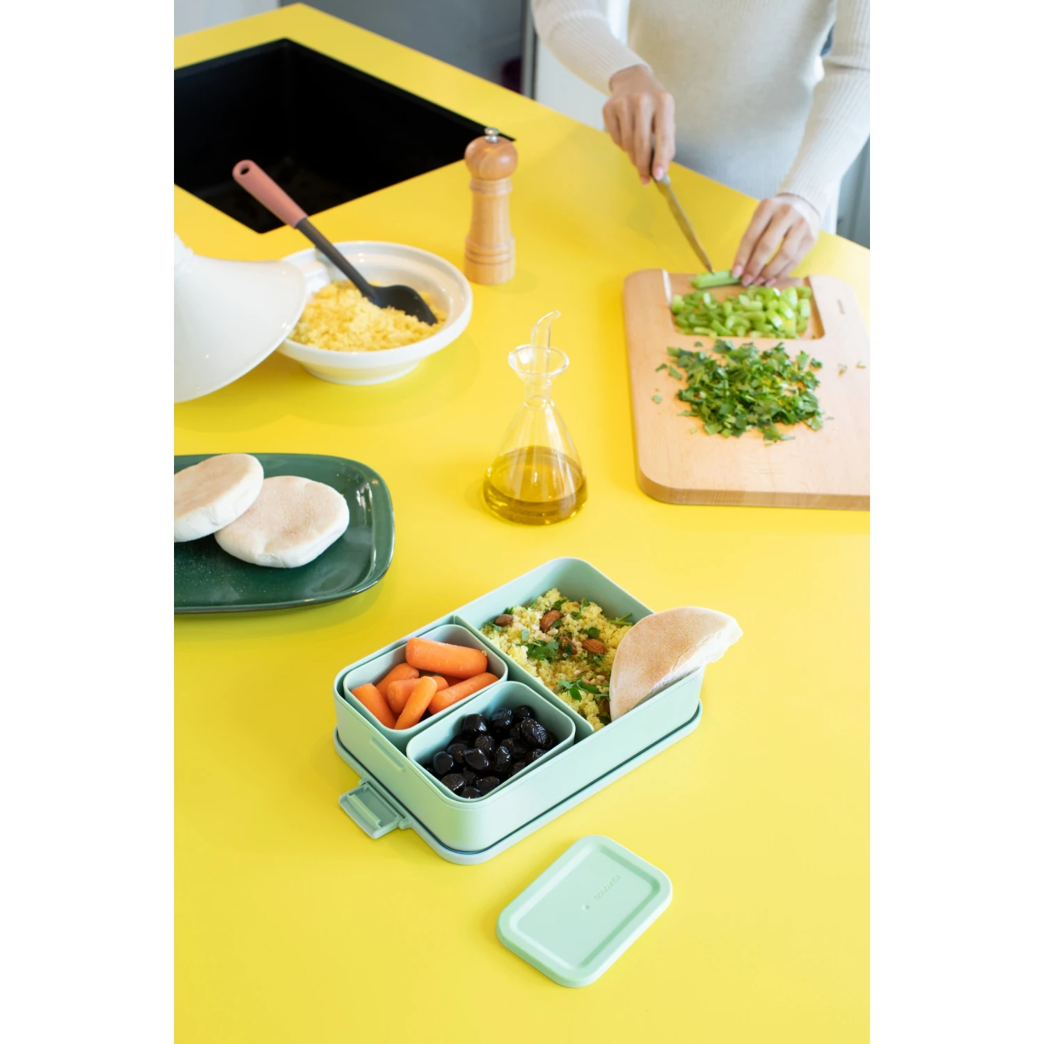 Brabantia Make & Take Bento Lunchbox Groot Jade Groen 6 Brabantia Make & Take Bento Lunchbox Groot Jade Groen - Afbeelding 6