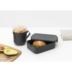 Brabantia Make En Take Lunchset 2 Delig Dark Grey -Beste Keukenartikelen Winkel 102 6665 4 1 1